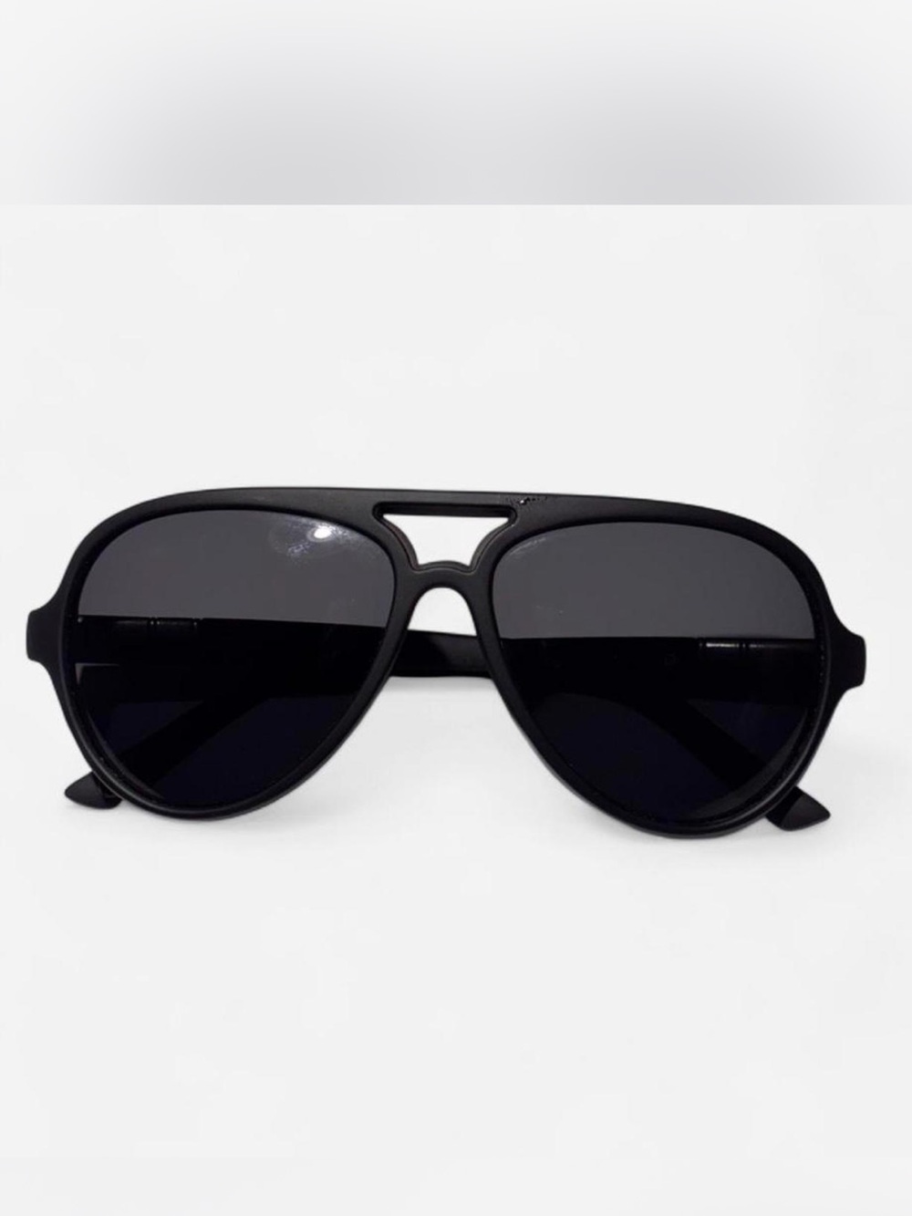 MATTE BLACK AVIATOR POLARIZED SUNGLASSES